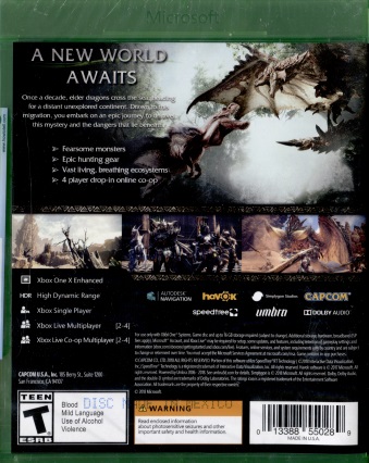 (COA)Xbox ONE Monster Hunter World